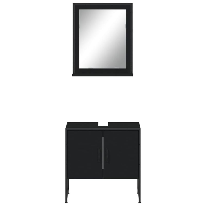 Casa si Gradina - Mobilier - Seturi de mobilier - Seturi baie - Set dulapuri de baie, 2 piese, negru, lemn prelucrat - Infinity.ro
