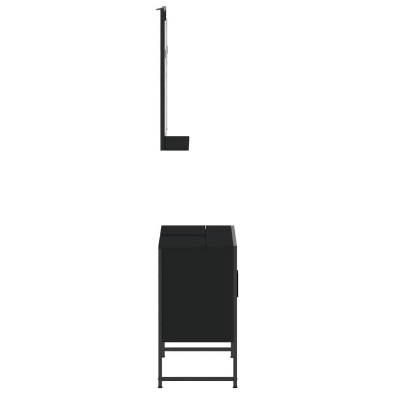 Casa si Gradina - Mobilier - Seturi de mobilier - Seturi baie - Set dulapuri de baie, 2 piese, negru, lemn prelucrat - Infinity.ro