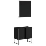 Casa si Gradina - Mobilier - Seturi de mobilier - Seturi baie - Set dulapuri de baie, 2 piese, negru, lemn prelucrat - Infinity.ro