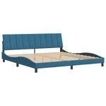 Casa si Gradina - Mobilier - Paturi si accesorii - Paturi - Cadru de pat cu tablie, albastru, 200x200 cm, catifea - Infinity.ro