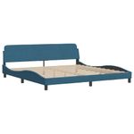 Casa si Gradina - Mobilier - Paturi si accesorii - Paturi - Cadru de pat cu tablie, albastru, 200x200 cm, catifea - Infinity.ro