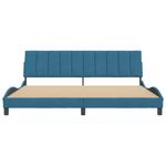 Casa si Gradina - Mobilier - Paturi si accesorii - Paturi - Cadru de pat cu tablie, albastru, 200x200 cm, catifea - Infinity.ro