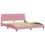 Casa si Gradina - Mobilier - Paturi si accesorii - Paturi - Cadru de pat cu lumini LED, roz, 180x200 cm, catifea - Infinity.ro
