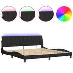 Casa si Gradina - Mobilier - Paturi si accesorii - Paturi - Cadru de pat cu lumini LED, negru, 200x200 cm, catifea - Infinity.ro