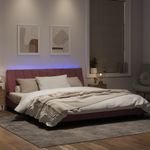 Casa si Gradina - Mobilier - Paturi si accesorii - Paturi - Cadru de pat cu lumini LED, roz, 180x200 cm, catifea - Infinity.ro