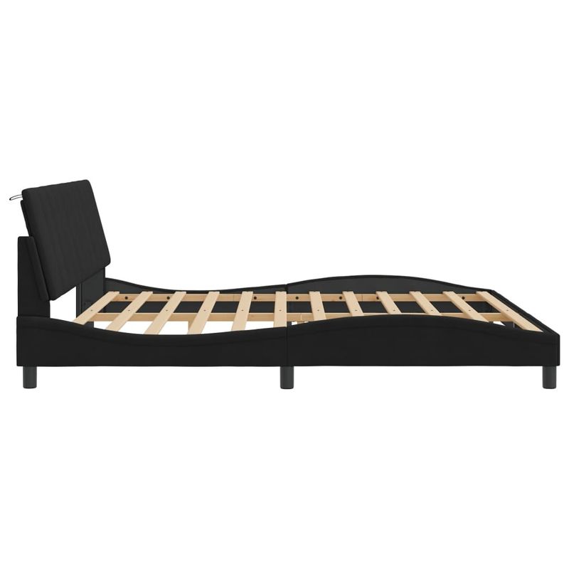 Casa si Gradina - Mobilier - Paturi si accesorii - Paturi - Cadru de pat cu lumini LED, negru, 200x200 cm, catifea - Infinity.ro