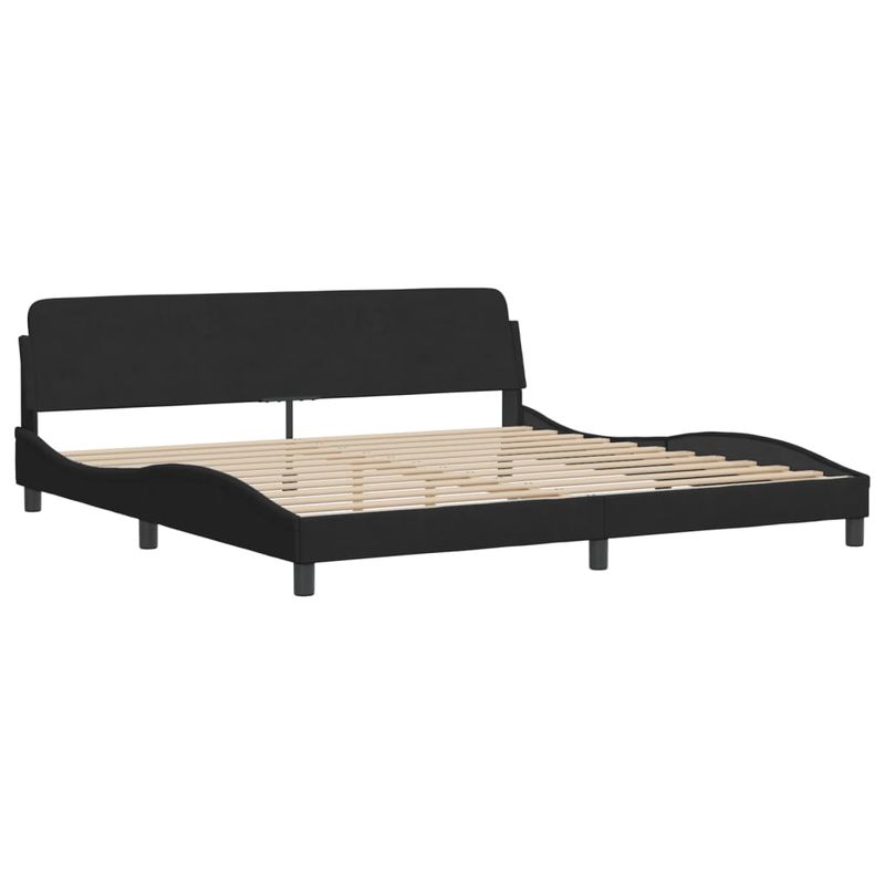 Casa si Gradina - Mobilier - Paturi si accesorii - Paturi - Cadru de pat cu lumini LED, negru, 200x200 cm, catifea - Infinity.ro