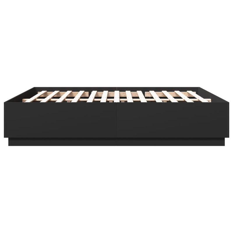 Casa si Gradina - Mobilier - Paturi si accesorii - Paturi - Cadru de pat cu lumini LED, negru, 200x200 cm, lemn prelucrat - Infinity.ro