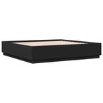 Casa si Gradina - Mobilier - Paturi si accesorii - Paturi - Cadru de pat cu lumini LED, negru, 200x200 cm, lemn prelucrat - Infinity.ro