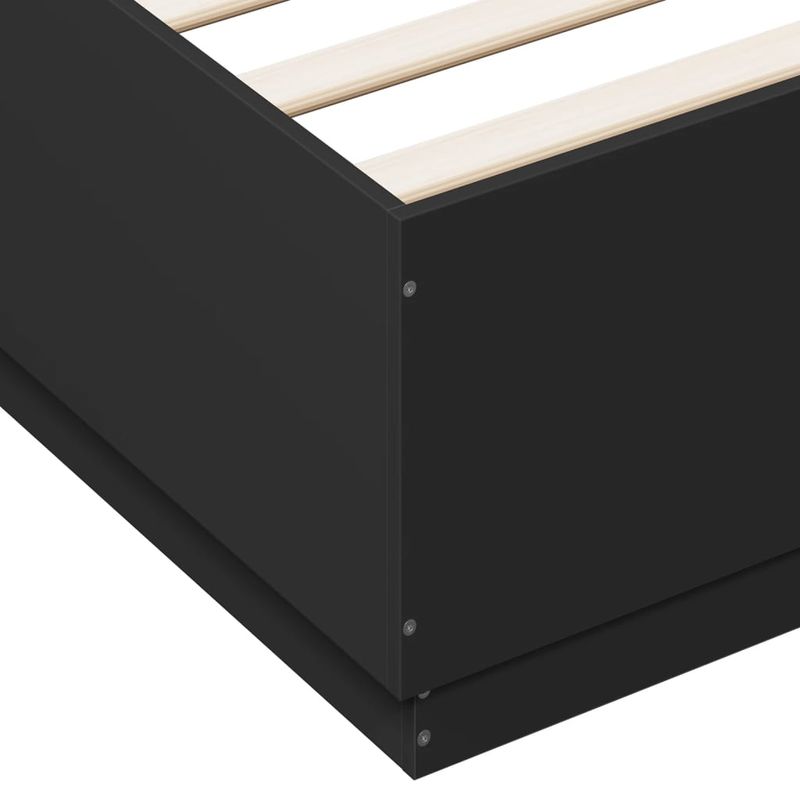 Casa si Gradina - Mobilier - Paturi si accesorii - Paturi - Cadru de pat cu lumini LED, negru, 200x200 cm, lemn prelucrat - Infinity.ro