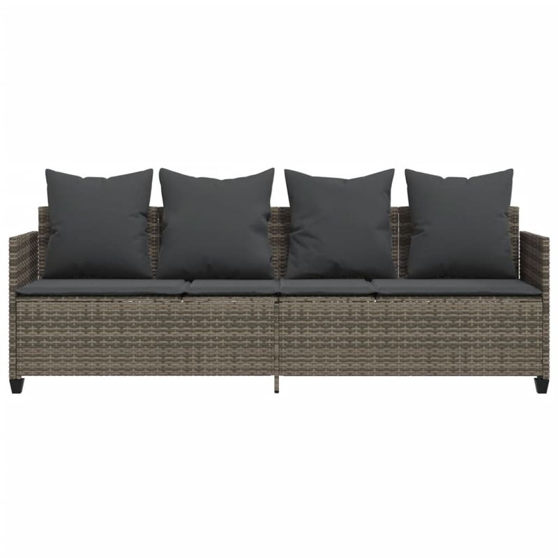 Casa si Gradina - Gradina si terasa - Mobilier exterior - Scaune si sezlonguri gradina - Sezlong cu perne, gri, poliratan - Infinity.ro