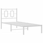 Casa si Gradina - Mobilier - Paturi si accesorii - Paturi - Cadru de pat metalic cu tablie, alb, 80x200 cm - Infinity.ro