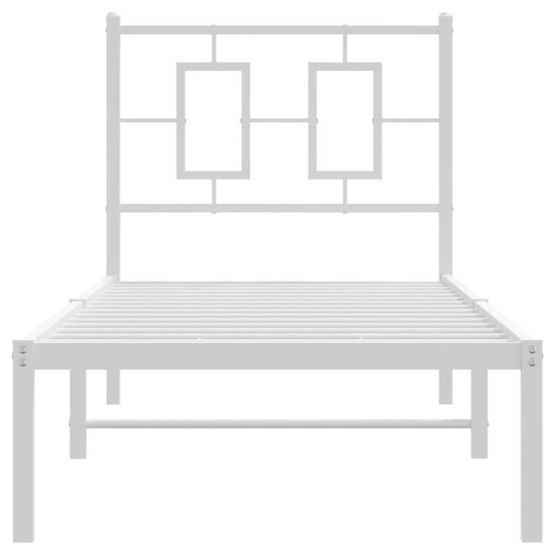 Casa si Gradina - Mobilier - Paturi si accesorii - Paturi - Cadru de pat metalic cu tablie, alb, 80x200 cm - Infinity.ro