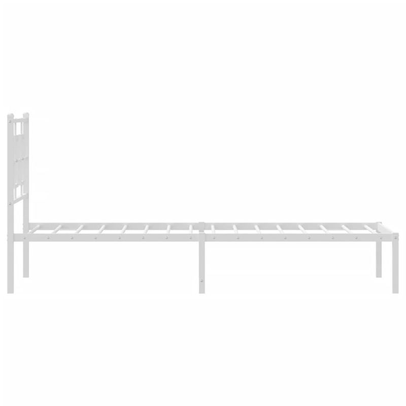 Casa si Gradina - Mobilier - Paturi si accesorii - Paturi - Cadru de pat metalic cu tablie, alb, 80x200 cm - Infinity.ro