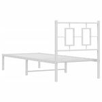 Casa si Gradina - Mobilier - Paturi si accesorii - Paturi - Cadru de pat metalic cu tablie, alb, 80x200 cm - Infinity.ro