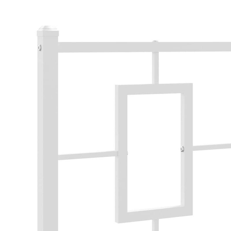 Casa si Gradina - Mobilier - Paturi si accesorii - Paturi - Cadru de pat metalic cu tablie, alb, 80x200 cm - Infinity.ro