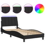 Casa si Gradina - Mobilier - Paturi si accesorii - Paturi - Cadru de pat cu lumini LED, negru, 80x200 cm, catifea - Infinity.ro