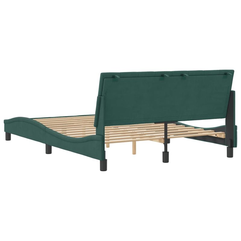 Casa si Gradina - Mobilier - Paturi si accesorii - Paturi - Cadru de pat cu tablie, verde inchis, 140x190 cm, catifea - Infinity.ro