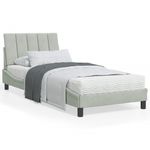 Casa si Gradina - Mobilier - Paturi si accesorii - Paturi - Cadru de pat cu tablie, gri deschis, 90x200 cm, catifea - Infinity.ro