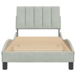 Casa si Gradina - Mobilier - Paturi si accesorii - Paturi - Cadru de pat cu tablie, gri deschis, 90x200 cm, catifea - Infinity.ro