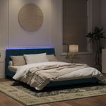 Casa si Gradina - Mobilier - Paturi si accesorii - Paturi - Cadru de pat cu lumini LED, albastru, 160x200 cm, catifea - Infinity.ro
