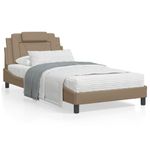 Casa si Gradina - Mobilier - Paturi si accesorii - Paturi - Cadru de pat cu LED, cappuccino, 100x200 cm, piele ecologica - Infinity.ro