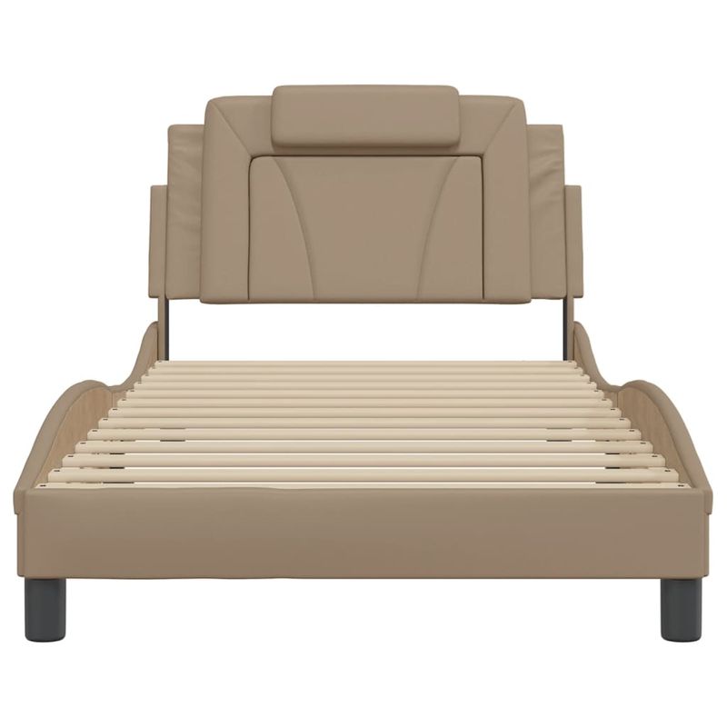 Casa si Gradina - Mobilier - Paturi si accesorii - Paturi - Cadru de pat cu LED, cappuccino, 100x200 cm, piele ecologica - Infinity.ro