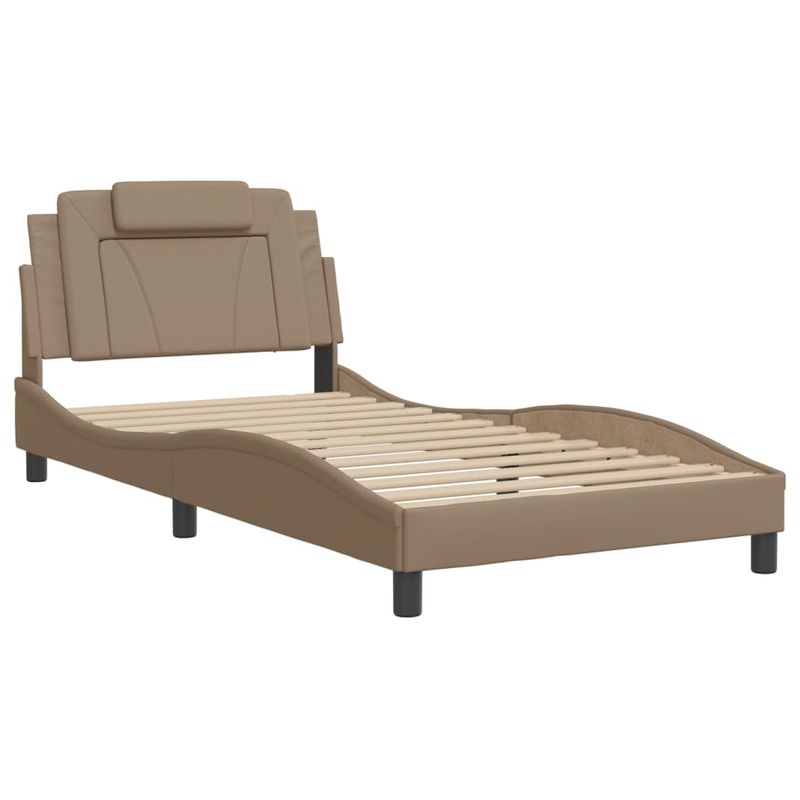 Casa si Gradina - Mobilier - Paturi si accesorii - Paturi - Cadru de pat cu LED, cappuccino, 100x200 cm, piele ecologica - Infinity.ro
