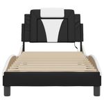 Casa si Gradina - Mobilier - Paturi si accesorii - Paturi - Cadru de pat cu lumini LED negru/alb 90x190 cm piele ecologica - Infinity.ro