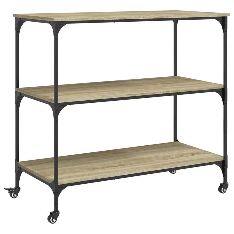 Casa si Gradina - Bucatarie si vesela - Ustensile bucatarie - Cosuri servire - Carucior de bucatarie stejar sonoma 102x50x95 cm lemn - Infinity.ro