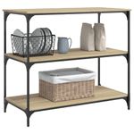 Casa si Gradina - Bucatarie si vesela - Ustensile bucatarie - Cosuri servire - Carucior de bucatarie stejar sonoma 102x50x95 cm lemn - Infinity.ro