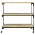 Casa si Gradina - Bucatarie si vesela - Ustensile bucatarie - Cosuri servire - Carucior de bucatarie stejar sonoma 102x50x95 cm lemn - Infinity.ro