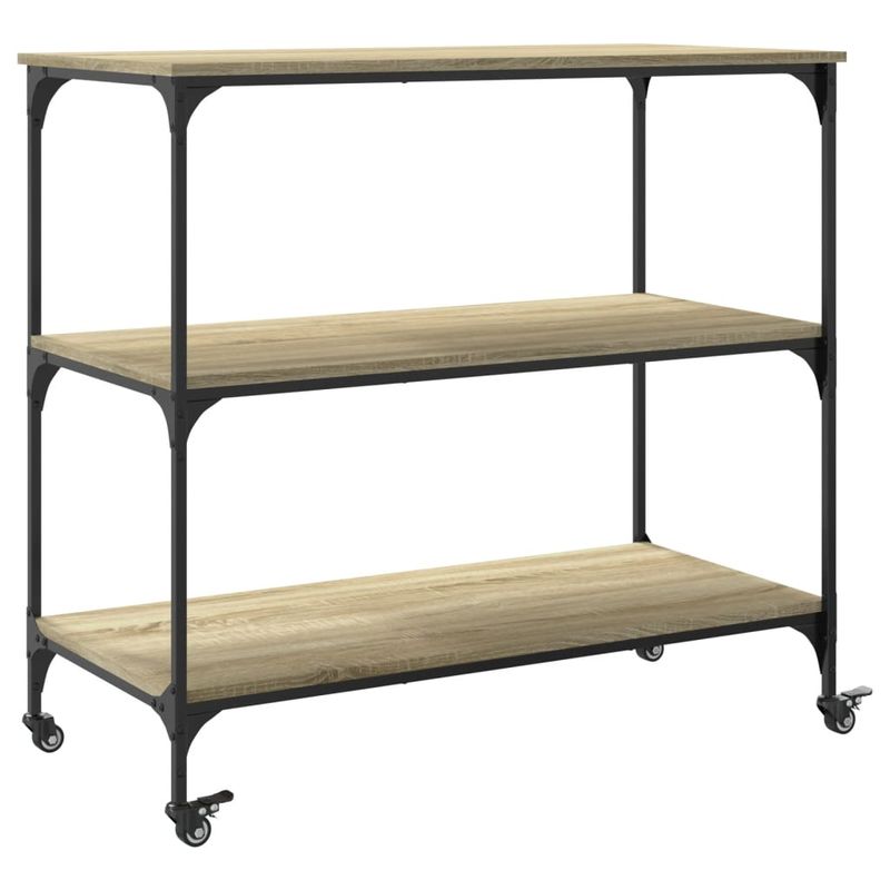 Casa si Gradina - Bucatarie si vesela - Ustensile bucatarie - Cosuri servire - Carucior de bucatarie stejar sonoma 102x50x95 cm lemn - Infinity.ro