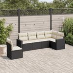 Casa si Gradina - Gradina si terasa - Mobilier exterior - Canapele si fotolii gradina - Set mobilier de gradina cu perne, 6 piese, negru, poliratan - Infinity.ro
