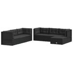Casa si Gradina - Gradina si terasa - Mobilier exterior - Seturi mobila gradina - Set mobilier de gradina cu perne, 7 piese, negru, poliratan - Infinity.ro