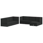 Casa si Gradina - Gradina si terasa - Mobilier exterior - Seturi mobila gradina - Set mobilier de gradina cu perne, 7 piese, negru, poliratan - Infinity.ro
