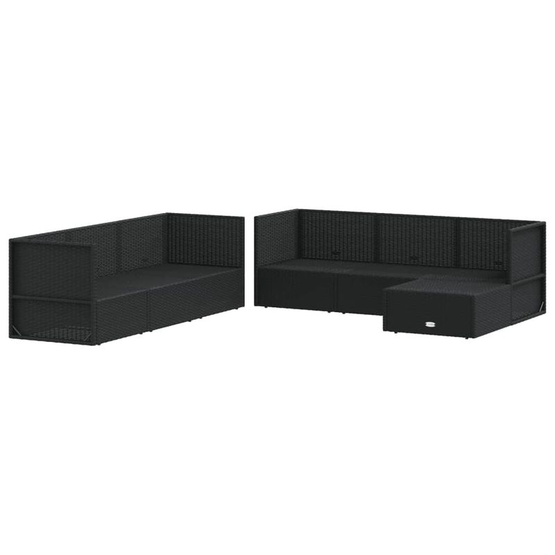 Casa si Gradina - Gradina si terasa - Mobilier exterior - Seturi mobila gradina - Set mobilier de gradina cu perne, 7 piese, negru, poliratan - Infinity.ro