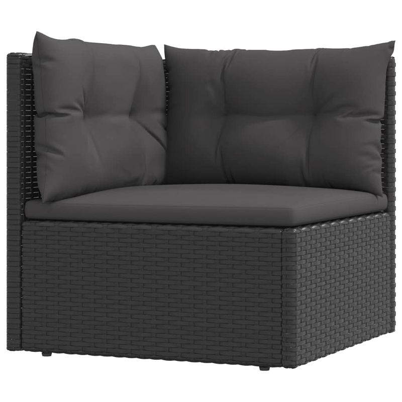 Casa si Gradina - Gradina si terasa - Mobilier exterior - Seturi mobila gradina - Set mobilier de gradina cu perne, 7 piese, negru, poliratan - Infinity.ro