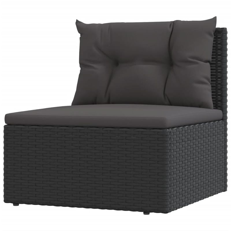 Casa si Gradina - Gradina si terasa - Mobilier exterior - Seturi mobila gradina - Set mobilier de gradina cu perne, 7 piese, negru, poliratan - Infinity.ro