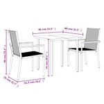 Casa si Gradina - Gradina si terasa - Mobilier exterior - Seturi mobila gradina - Set mobilier de gradina, 3 piese, negru, textilena si otel - Infinity.ro
