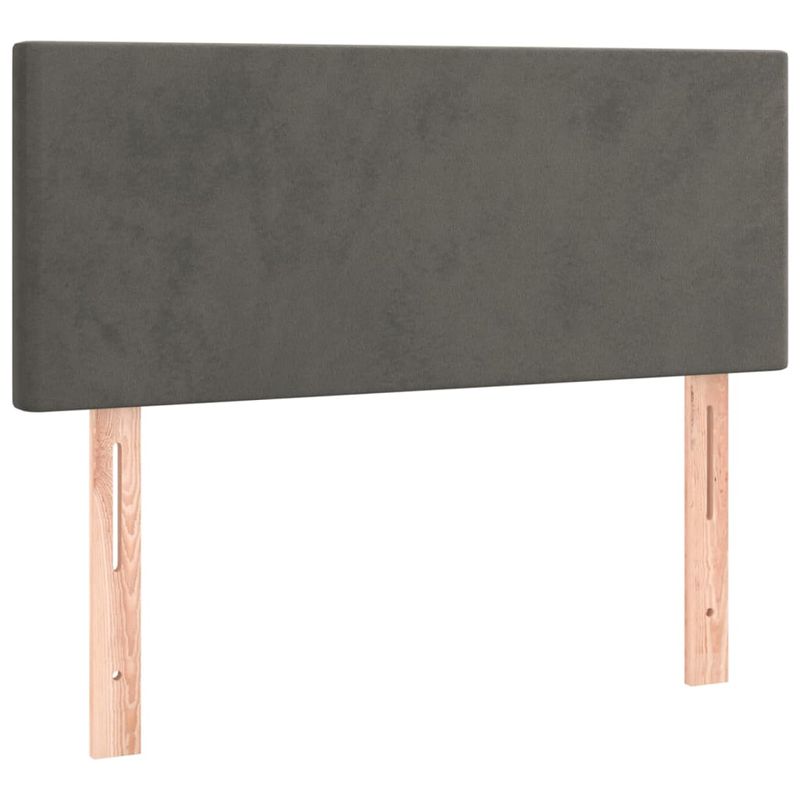 Casa si Gradina - Mobilier - Paturi si accesorii - Paturi - Pat continental cu saltea, gri inchis, 90x200 cm, catifea - Infinity.ro