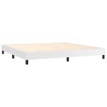 Casa si Gradina - Mobilier - Paturi si accesorii - Paturi - Pat continental cu saltea și LED, saltea și LED, alb, 200x200 cm, piele ecologica, model unică și cuie de tapițerie - Infinity.ro