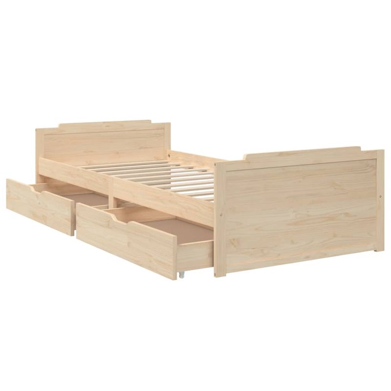 Casa si Gradina - Mobilier - Paturi si accesorii - Paturi - Cadru de pat cu sertare, 90x200 cm, lemn masiv de pin - Infinity.ro
