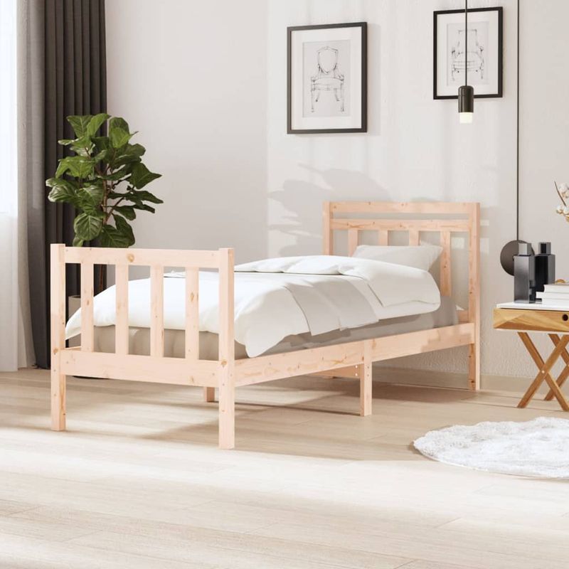 Casa si Gradina - Mobilier - Paturi si accesorii - Paturi - Cadru de pat mic single, 75x190 cm, lemn masiv - Infinity.ro