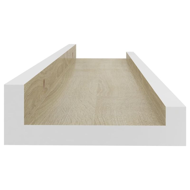 Casa si Gradina - Mobilier - Biblioteci si rafturi - Rafturi - Rafturi de perete, 2 buc., alb si stejar sonoma, 40x9x3 cm - Infinity.ro