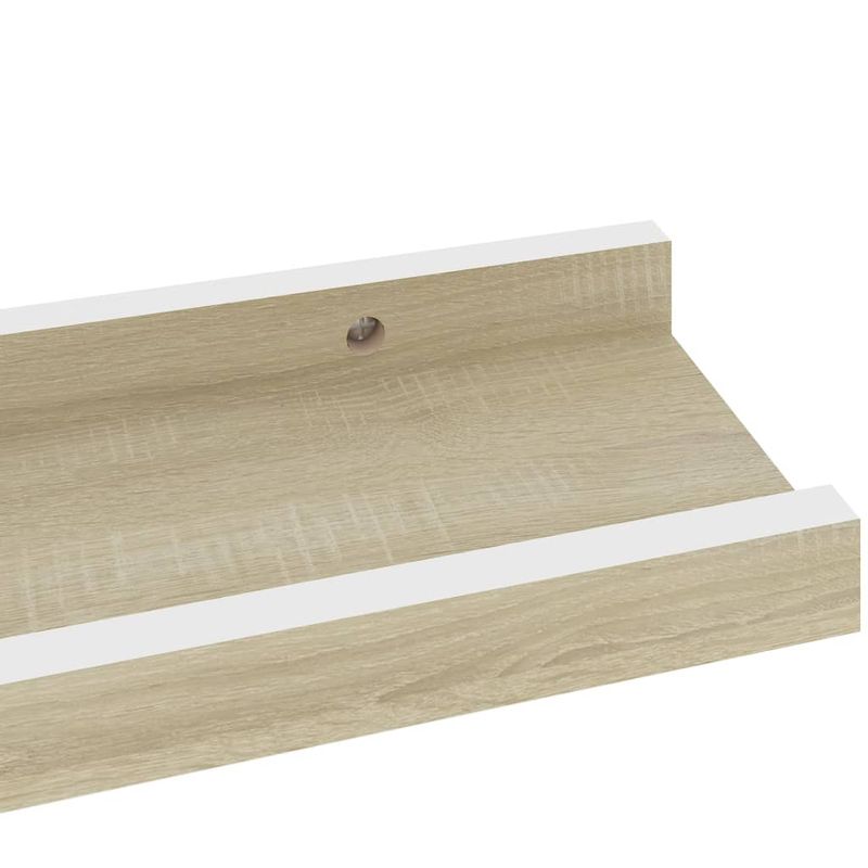 Casa si Gradina - Mobilier - Biblioteci si rafturi - Rafturi - Rafturi de perete, 2 buc., alb si stejar sonoma, 40x9x3 cm - Infinity.ro