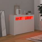 Casa si Gradina - Mobilier - Comode si corpuri - Comode - Servanta cu lumini LED, alb, 115,5x30x75 cm - Infinity.ro