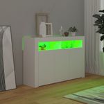Casa si Gradina - Mobilier - Comode si corpuri - Comode - Servanta cu lumini LED, alb, 115,5x30x75 cm - Infinity.ro