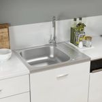 Casa si Gradina - Sanitare - Chiuveta bucatarie si accesorii - Chiuvete bucatarie - Chiuveta bucatarie cu scurgator, argintiu 500x600x155 mm otel - Infinity.ro