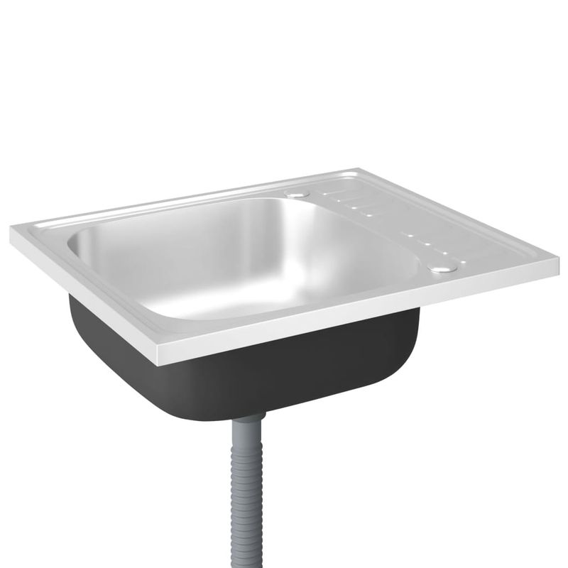 Casa si Gradina - Sanitare - Chiuveta bucatarie si accesorii - Chiuvete bucatarie - Chiuveta bucatarie cu scurgator, argintiu 500x600x155 mm otel - Infinity.ro
